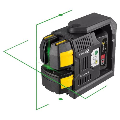 Samonivelační liniový křížový laser STABILA LAX500G 7-dílný SET 2x baterie CAS