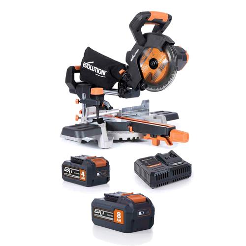 Pokosová AKU pila EVO R185SMS-Li se 4Ah baterií a další 8Ah baterií a nabíječkou ZDARMA